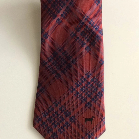Southern Proper Red & Navy Blue Striped Silk Tie - Picture 6 of 8
